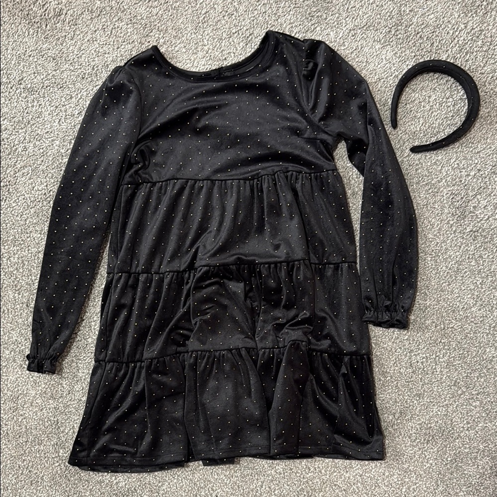 Tahari Black Dress with Gold Accents